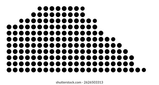 Symbol Map Of the County Camp (Texas, US) showing the County with a few black dots