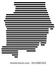 Symbol Map of the County Campbell (Tennessee, US) showing the County with a few black horizontal lines