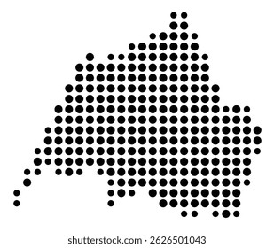 Symbolkarte der Grafschaft Campbell (Virginia, USA) mit ein paar schwarzen Punkten