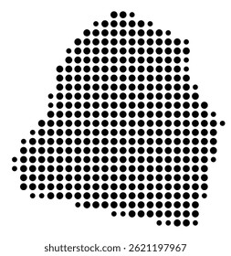 Symbol Map Of the County Candler (Georgia, US) showing the County with a few black dots