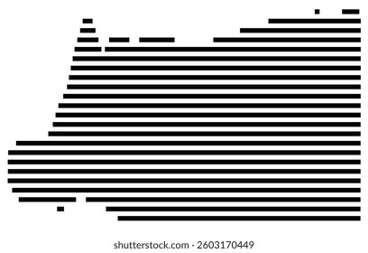 Symbol Map of the County Carlisle (Kentucky) showing the County with a few black horizontal lines