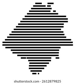 Symbol Map of the County Caroline (Virginia, US) showing the County with a few black horizontal lines