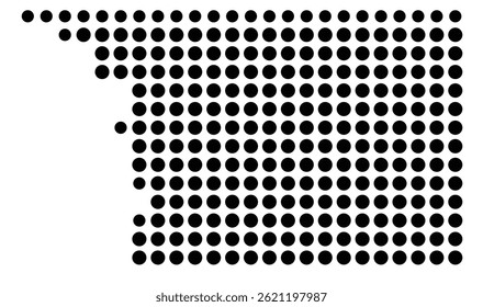Symbol Map Of the County Carroll (Illinois, US) showing the County with a few black dots