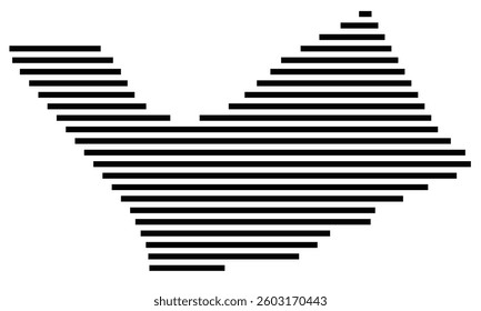 Symbol Map of the County Carroll (Kentucky) showing the County with a few black horizontal lines