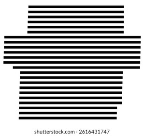 Symbol Map of the County Carroll (Ohio, US) showing the County with a few black horizontal lines