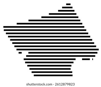 Symbol Map of the County Carroll (Virginia, US) showing the County with a few black horizontal lines