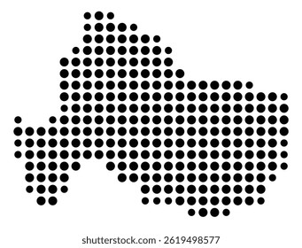 Symbol Map Of the County Carter (Kentucky, US) showing the County with a few black dots