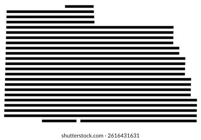 Symbol Map of the County Carter (Missouri, US) showing the County with a few black horizontal lines