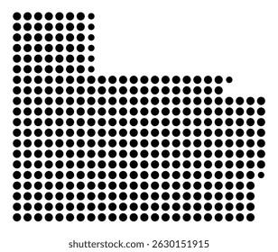 Symbol Map Of the County Carter (Oklahoma, US) showing the County with a few black dots
