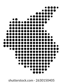 Symbol Map Of the County Carter (Tennessee, US) showing the County with a few black dots