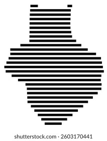 Symbol Map of the County Casey (Kentucky) showing the County with a few black horizontal lines