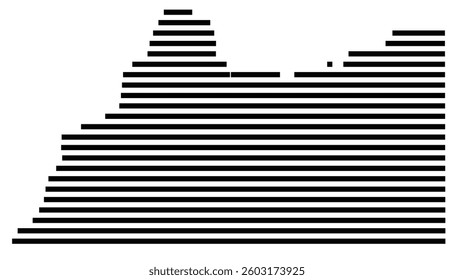 Symbol Map of the County Cass (Illinois) showing the County with a few black horizontal lines