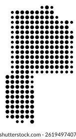 Symbol Map Of the County Cass (Minnesota, US) showing the County with a few black dots