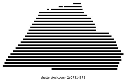 Symbol Map of the County Catawba (North Carolina) showing the County with a few black horizontal lines