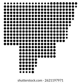 Symbol Map Of the County Catoosa (Georgia, US) showing the County with a few black dots