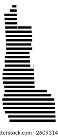 Symbol Map of the County Cayuga (New York) showing the County with a few black horizontal lines
