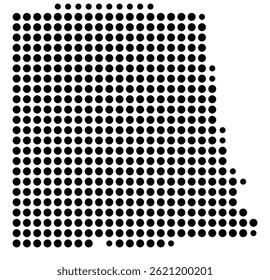 Symbol Map Of the County Chambers (Alabama, US) showing the County with a few black dots
