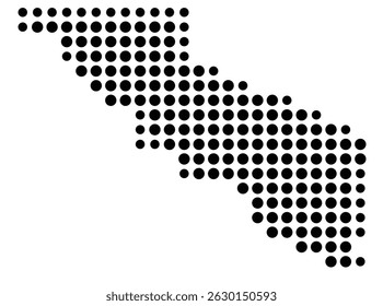 Mapa simbólico del condado de Charles Mix (Dakota del Sur, EE. UU.) que muestra el condado con algunos puntos negros