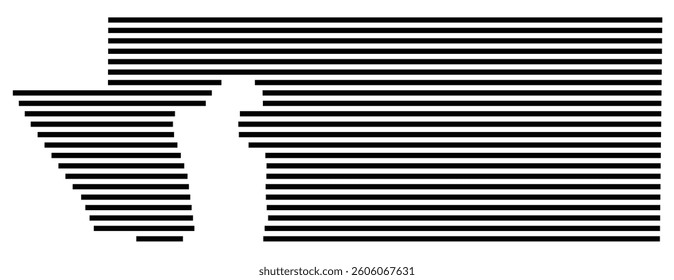 Symbol Map of the County Charlotte (Florida) showing the County with a few black horizontal lines