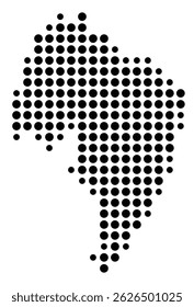 Symbol Map Of the County Charlotte (Virginia, US) showing the County with a few black dots