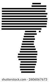Symbol Map of the County Charlton (Georgia) showing the County with a few black horizontal lines