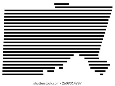 Symbol Map of the County Chatham (North Carolina) showing the County with a few black horizontal lines