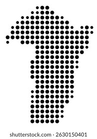 Symbol Map Of the County Cheatham (Tennessee, US) showing the County with a few black dots