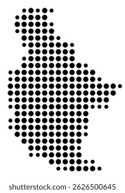 Symbol Map Of the County Chelan (Washington, US) showing the County with a few black dots