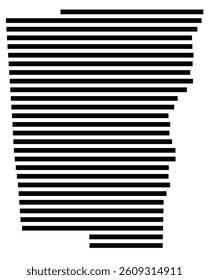 Symbol Map of the County Chenango (New York) showing the County with a few black horizontal lines