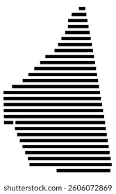 Symbol Map of the County Cherokee (Alabama) showing the County with a few black horizontal lines