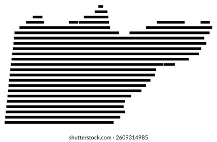 Symbol Map of the County Cherokee (North Carolina) showing the County with a few black horizontal lines