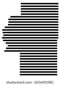 Symbol Map of the County Cherokee (Oklahoma, US) showing the County with a few black horizontal lines