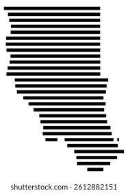 Symbol Map of the County Cherokee (Texas, US) showing the County with a few black horizontal lines