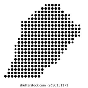 Symbol Map Of the County Chester (Pennsylvania, US) showing the County with a few black dots
