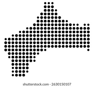 Mapa de símbolos do Condado de Chester (Tennessee, EUA) mostrando o Condado com alguns pontos pretos