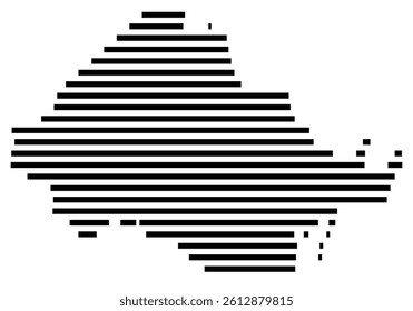Symbol Map of the County Chesterfield (Virginia, US) showing the County with a few black horizontal lines