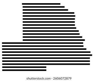 Symbol Map of the County Chilton (Alabama) showing the County with a few black horizontal lines
