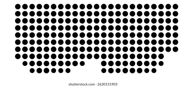 Symbol Map Of the County Choctaw (Oklahoma, US) showing the County with a few black dots