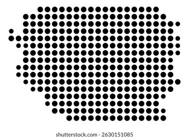 Symbol Map Of the County Clackamas (Oregon, US) showing the County with a few black dots