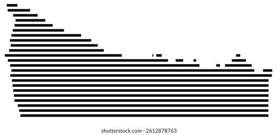 Symbol Map of the County Clallam (Washington, US) showing the County with a few black horizontal lines