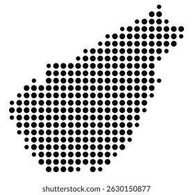 Symbol Map Of the County Clarendon (South Carolina, US) showing the County with a few black dots