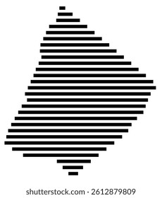 Symbol Map of the County Clarke (Virginia, US) showing the County with a few black horizontal lines