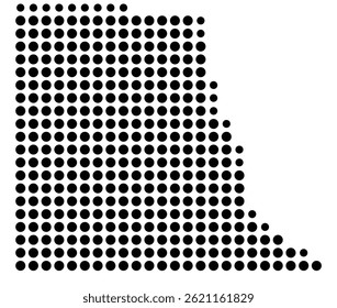 Symbol Map Of the County Clayton (Iowa, US) showing the County with a few black dots