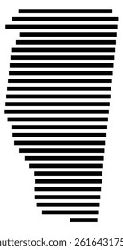 Symbol Map of the County Clermont (Ohio, US) showing the County with a few black horizontal lines