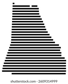 Symbol Map of the County Cleveland (North Carolina) showing the County with a few black horizontal lines