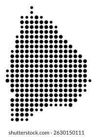 Symbol Map Of the County Cocke (Tennessee, US) showing the County with a few black dots