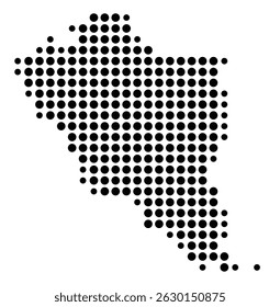 Mapa de símbolos do condado de Colleton (Carolina do Sul, EUA) mostrando o condado com alguns pontos pretos