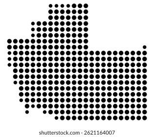 Symbol Map Of the County Collier (Florida, US) showing the County with a few black dots