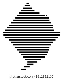 Symbol Map of the County Colorado (Texas, US) showing the County with a few black horizontal lines