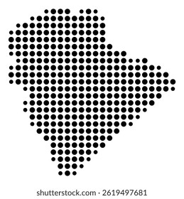Symbol Map Of the County Columbia (Georgia, US) showing the County with a few black dots